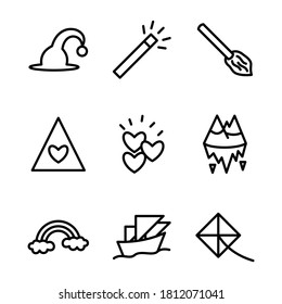 set icon foklore outline design