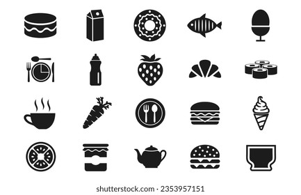 set icon food and bebe, ilustración vectorial