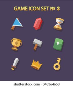 Set Of Icon For The Game 3. Flat Style