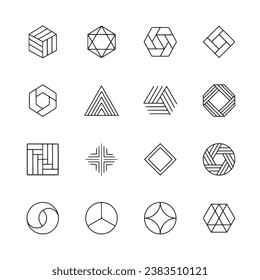 Set of icon geometric and shapes