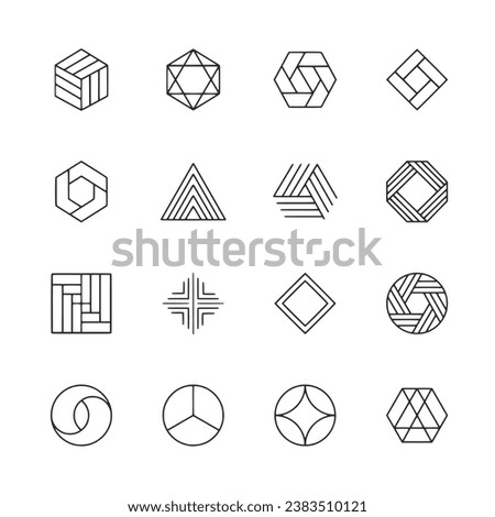 Set of icon geometric and shapes