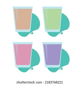 ajuste el cristal de icono con el estilo plano de jarabe. Vector