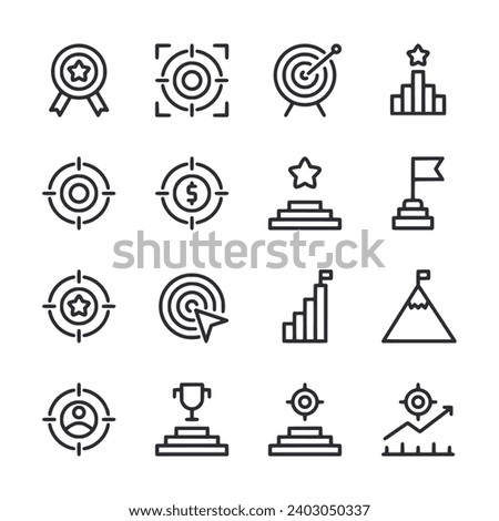 Set of icon goals isolated on white