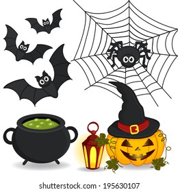 set of  icon Halloween - vector illustration eps