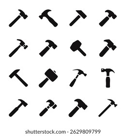 set of icon Hammer vector illustration
