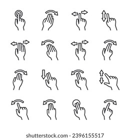 Set of icon hand gesture