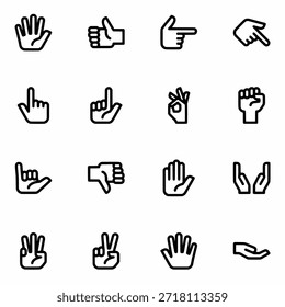 Set of icon Hand Gestures