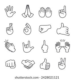 Set of icon Hands gesture