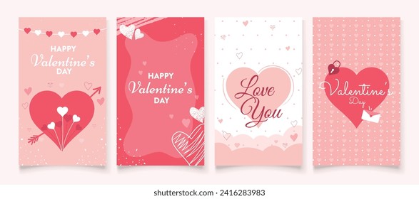 set icon happy valentine's day cute background white pink concept love.