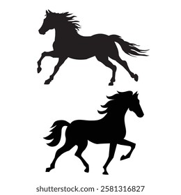 set of icon  horses silhouette 