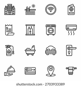 Set of icon hotel service vector illustration