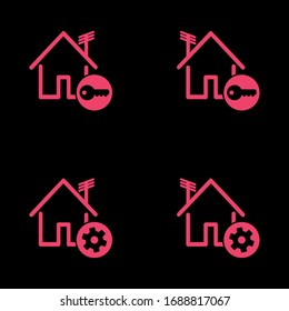set icon house. Vector Illustration EPS