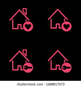 set icon house. EPS de iluminación de vectores