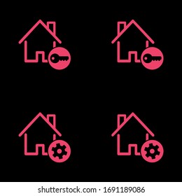 set icon house. Vector Illustration EPS