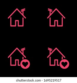 set icon house. EPS de iluminación de vectores