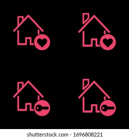 Icon House einrichten. Vektorillustration Illustration EPS