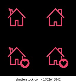 set icon house. Vector Illustration EPS