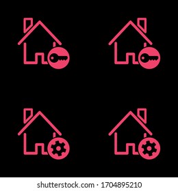 set icon house. EPS de iluminación de vectores