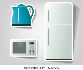 set icon of household appliances
