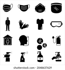 Set Icon Ilustration Covid-19 for Healthy and isolated editable file 