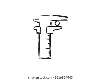 Set icon of an Industry Caliper Doodle Handdrawn