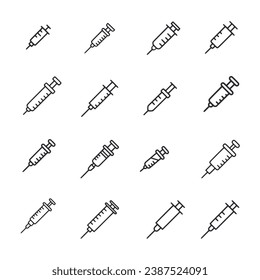 set of icon injector isolated on white