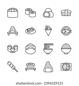Set of icon japanese food
