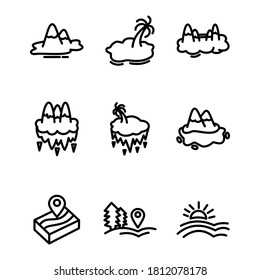 set icon land outline design