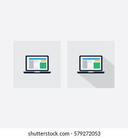 Set icon laptop