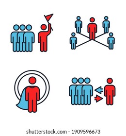 set icon leadership traits. Development and Teamwork pack symbol template for graphic and web design collection logo vector illustration