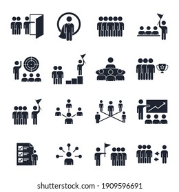 set icon leadership traits. Development and Teamwork pack symbol template for graphic and web design collection logo vector illustration