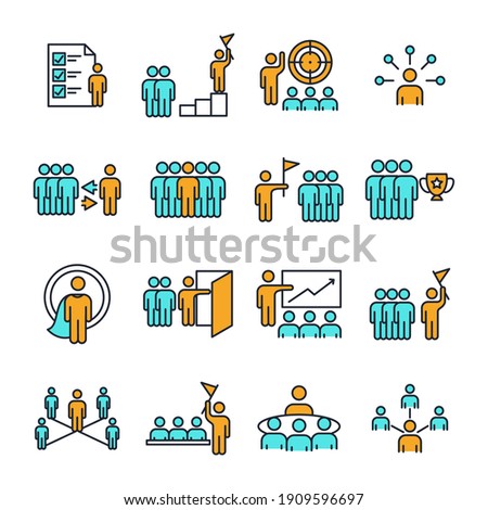 set icon leadership traits. Development and Teamwork pack symbol template for graphic and web design collection logo vector illustration