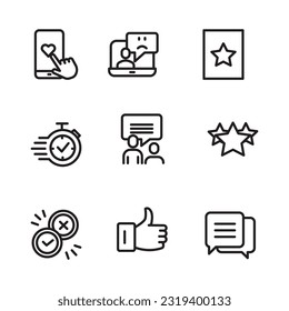 set icon line feedback, rating. vector illustration