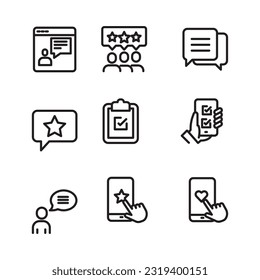 set icon line feedback, rating. vector illustration