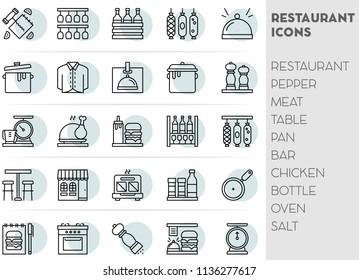 set icon line high restaurant environment