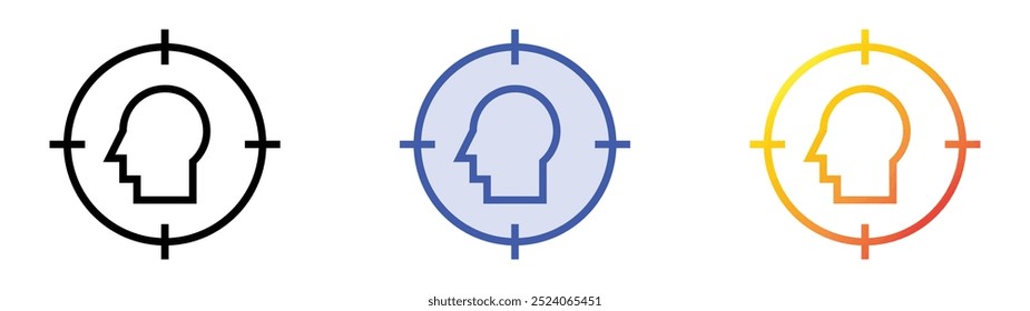 set icon. Linear, Blue Fill and Gradient Style Design Isolated On White Background