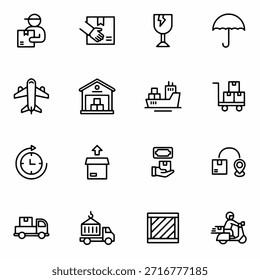 Conjunto de icono Logística y entrega