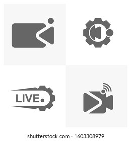 Set of icon, logo and inscription for live stream. Vector design elements.