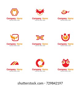 set icon logo vector. contains such as wild, fox, eagle, phoenix, fish, butterfly, happy, people
