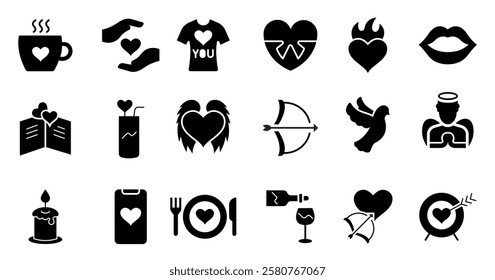 Set Icon Love valentine editable