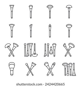 Set of icon Makeup Brushes