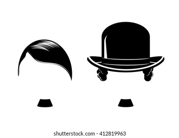 set the icon of a man. A silhouette of two men  of black color on a white background