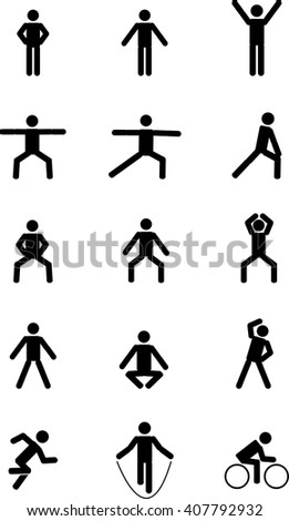 set of icon man;icon man;excercise;to exercise icon;set of exercise