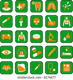 Set of icon medicine and healthcare. Vector illustration.