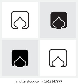 set icon mosque in outline and black silhouette