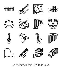Set of icon Music instrumental
