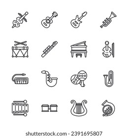 set of icon music instruments
