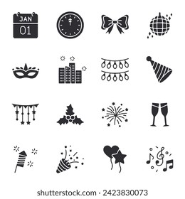 Set of icon New Year