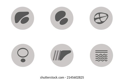 Set of Icon of Normal Extended FAST Examination 