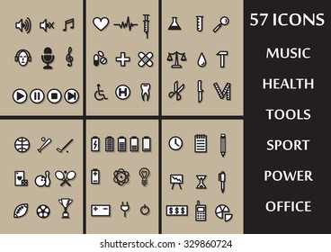 set icon on a beige background